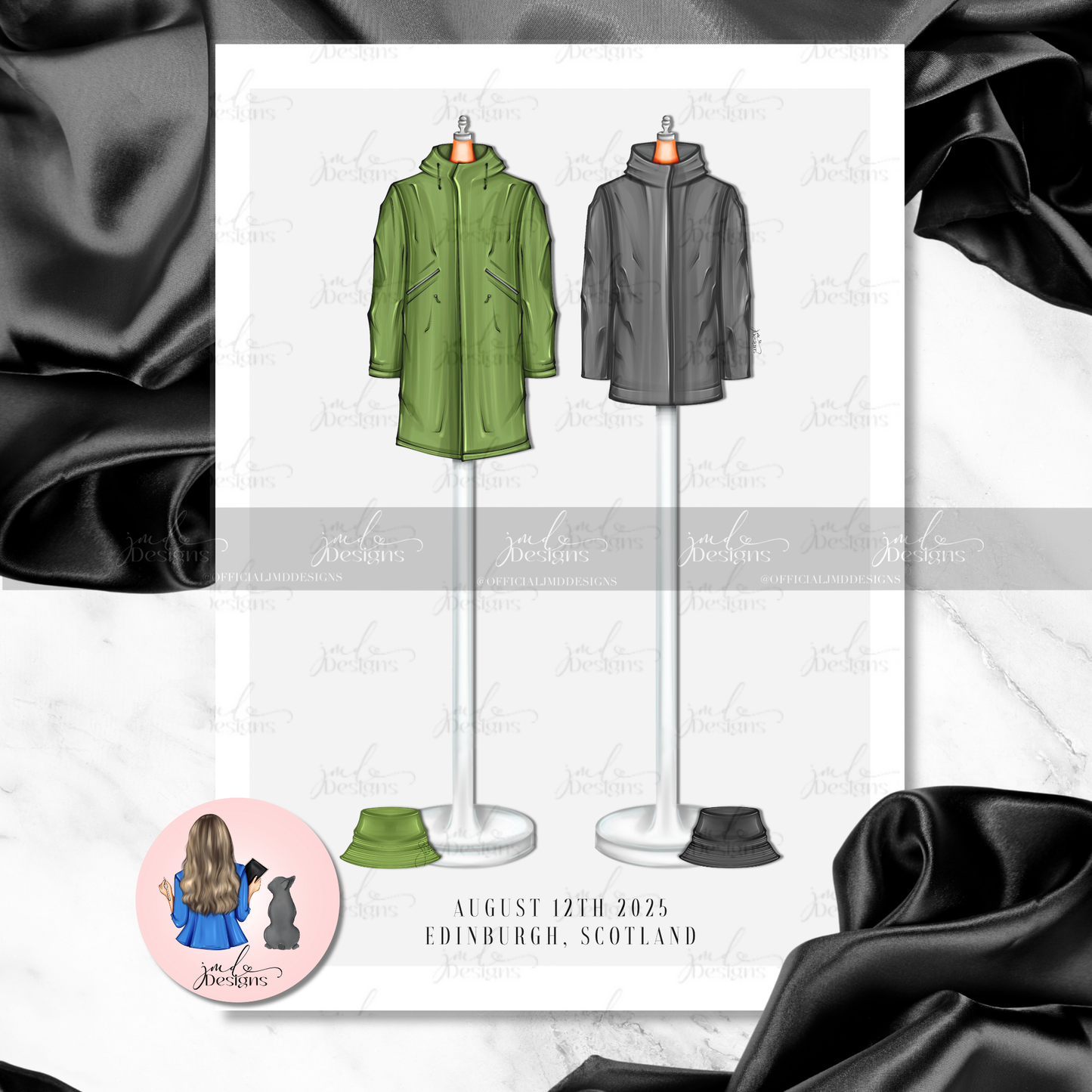 Personalised 'Maaaybeee' Bucket Hat and Coat Duo Art Print