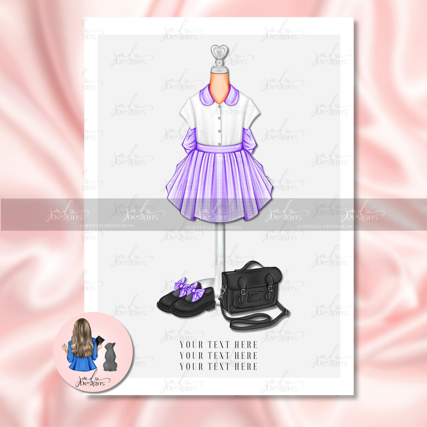 Girls First Day of School Art Print – Personalised Back-to-School Keepsake