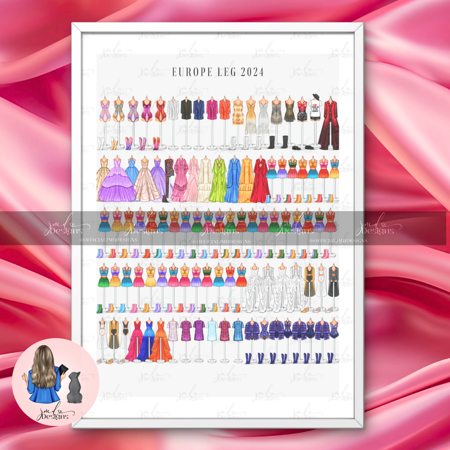 EUROPE LEG 2024 Lineup Eras Of Fashion Inspired Outfits Art Print