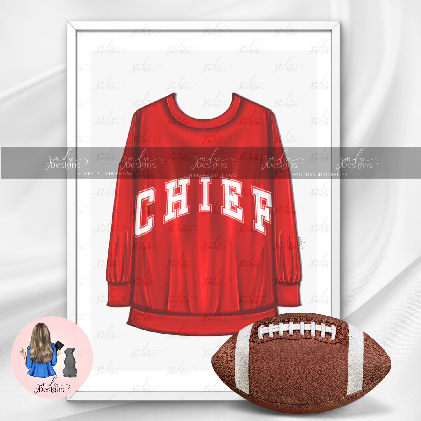 Chief Red Sweatshirt Jersey Fashion Art Print