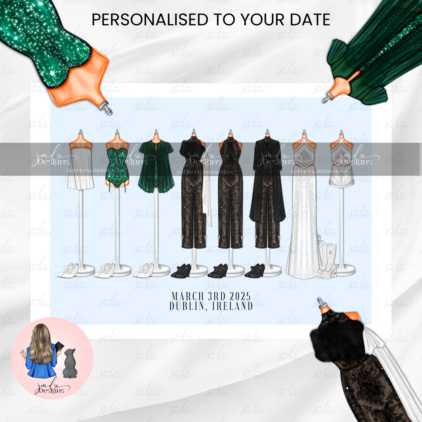 UK & EUROPE Personalised Sweet Pop Princess Concert Lineup Art Print