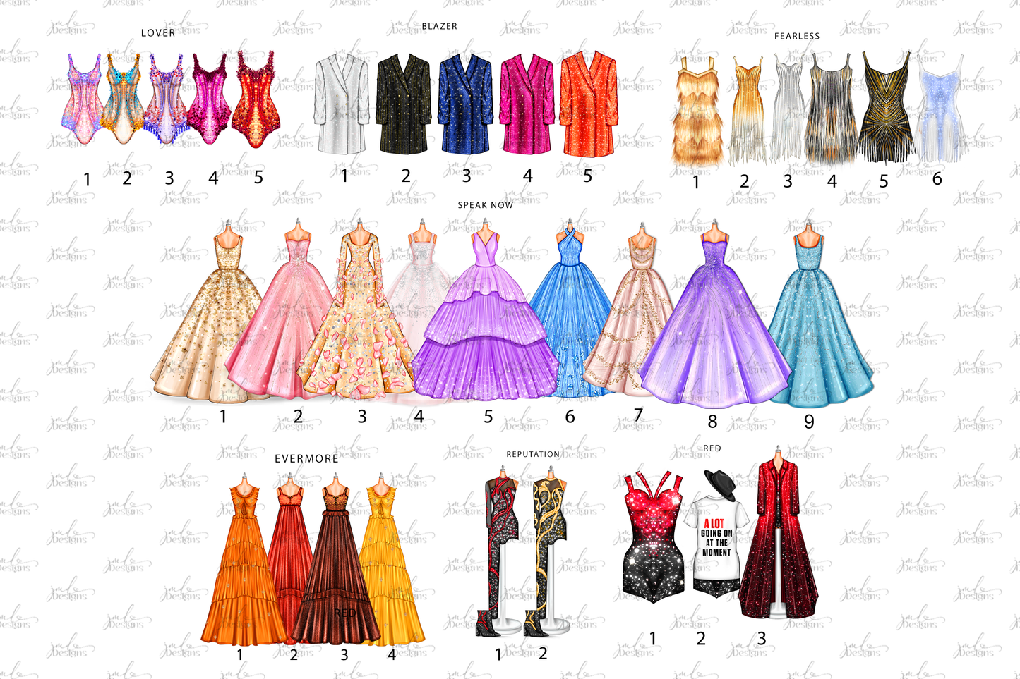 Eras Of Fashion Matte Vinyl Stickers