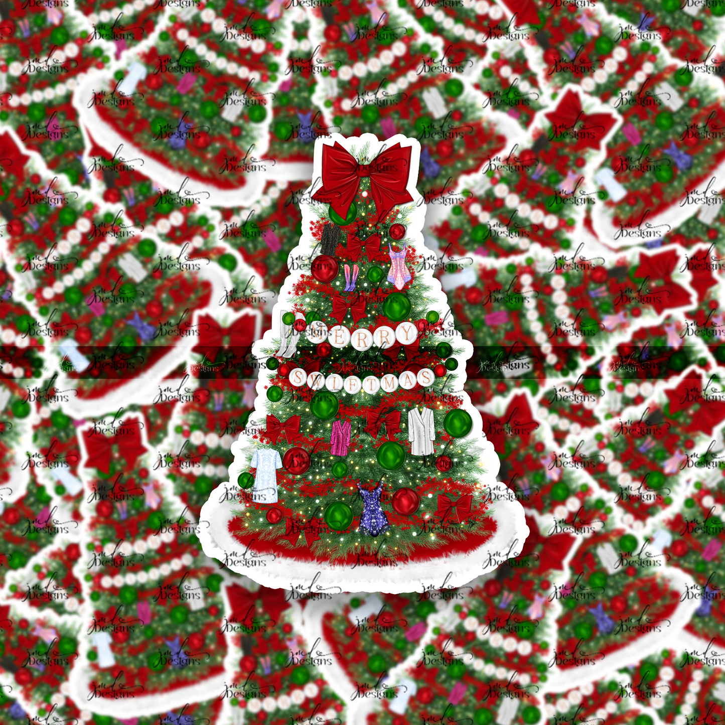 Festive Era Christmas Tree Matte Vinyl Sticker