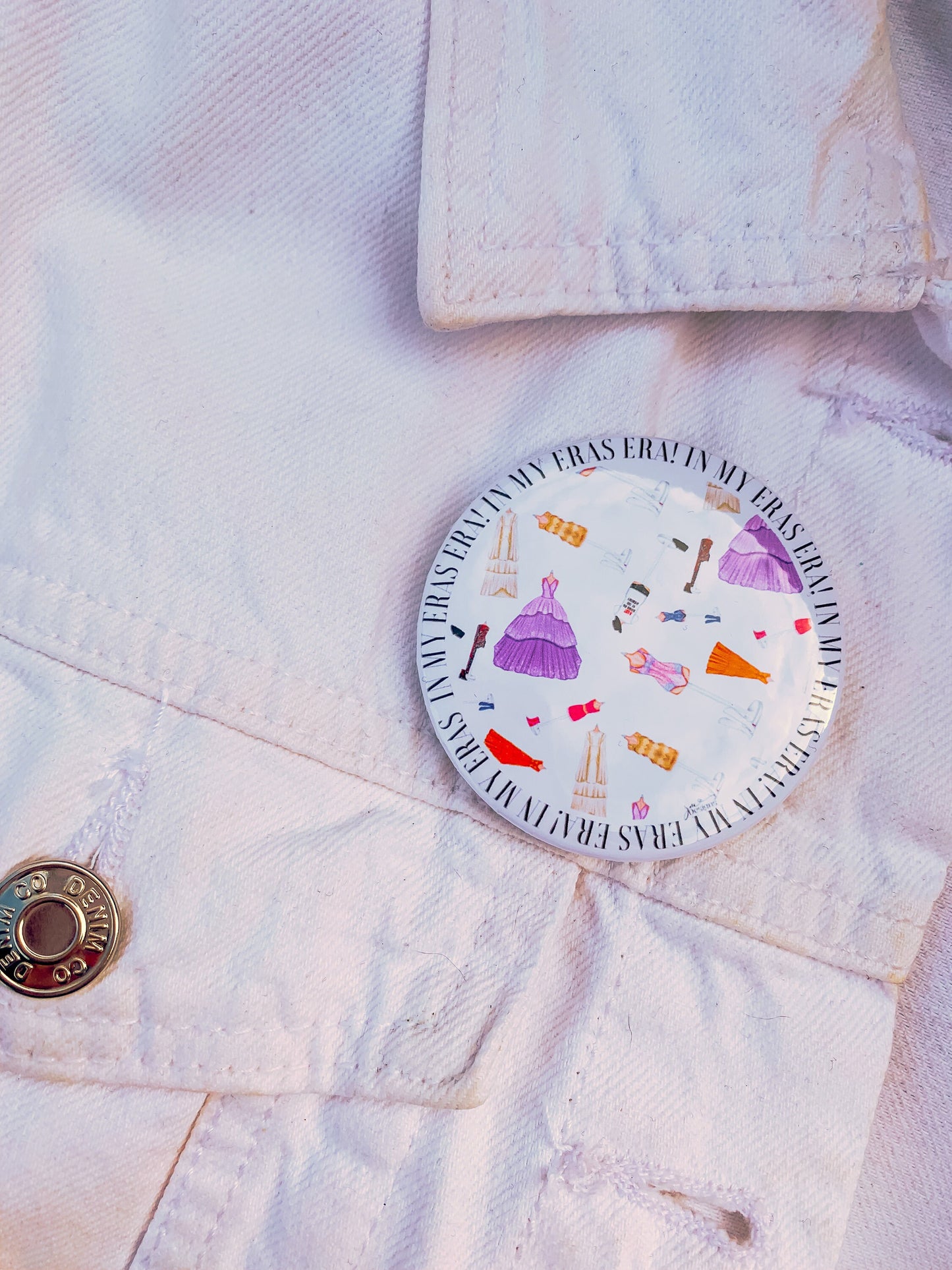 In My Eras Era 58mm Badge | Fashion Illustration Badge | The Eras Tour Badges | Bag/Jacket Badges | Collector Badges