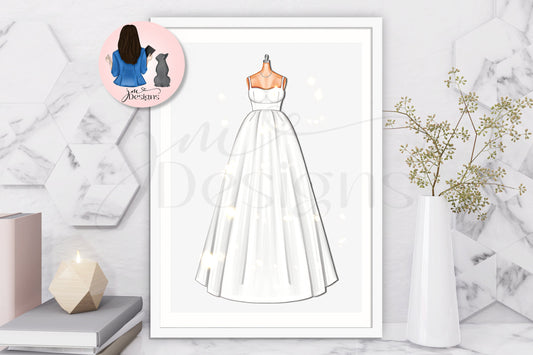 Conklin Deb Ball Inspired Outfit Illustration | Fashion Illustration Print | A4 & 5x7 Merch Print