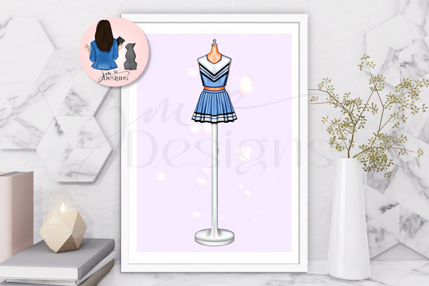 Cheer Girl Fashion Music Inspired Outfits Art Print | Fashion Illustration Print | A4 & 5x7 Merch Print