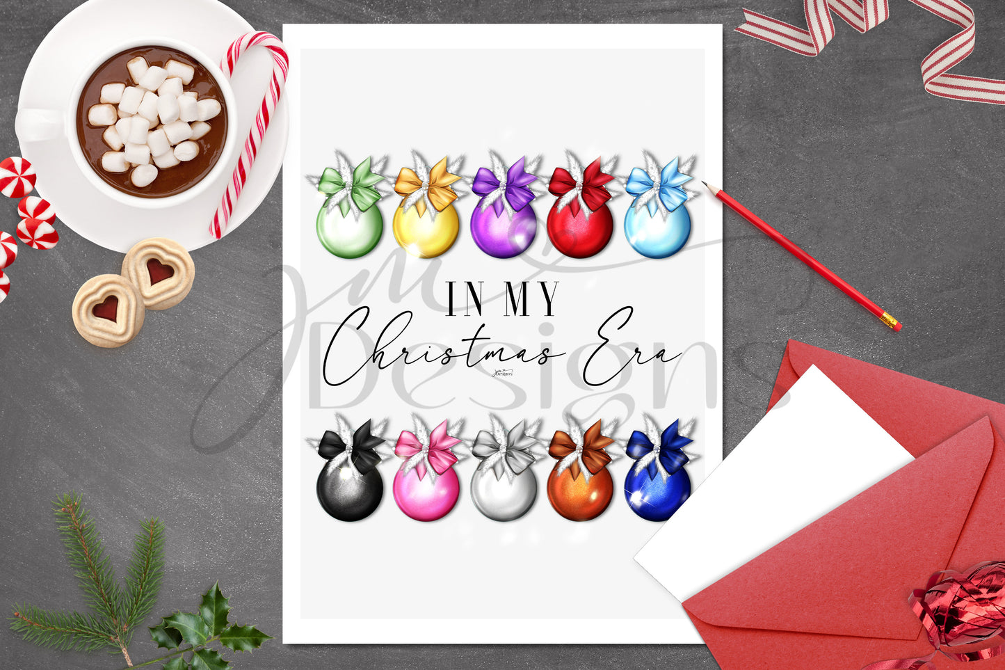 In My Christmas Era | Hand Drawn Trendy Christmas Art Print Home Decoration Christmas Decoration | A4 & 5x7 Print
