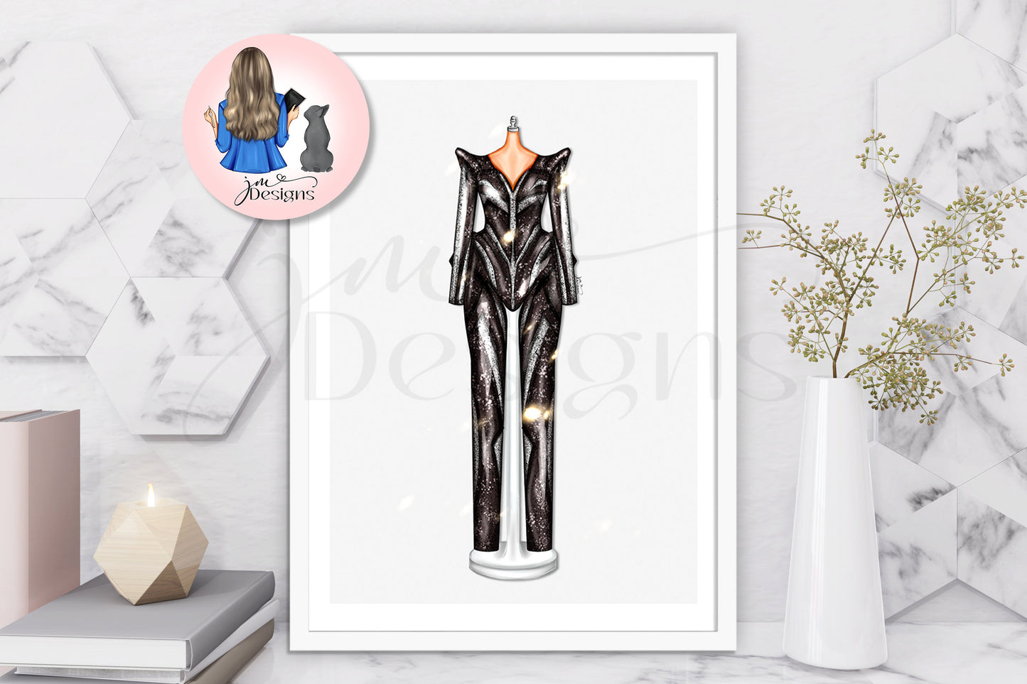 Entrance Glam Inspired Outfit Illustration