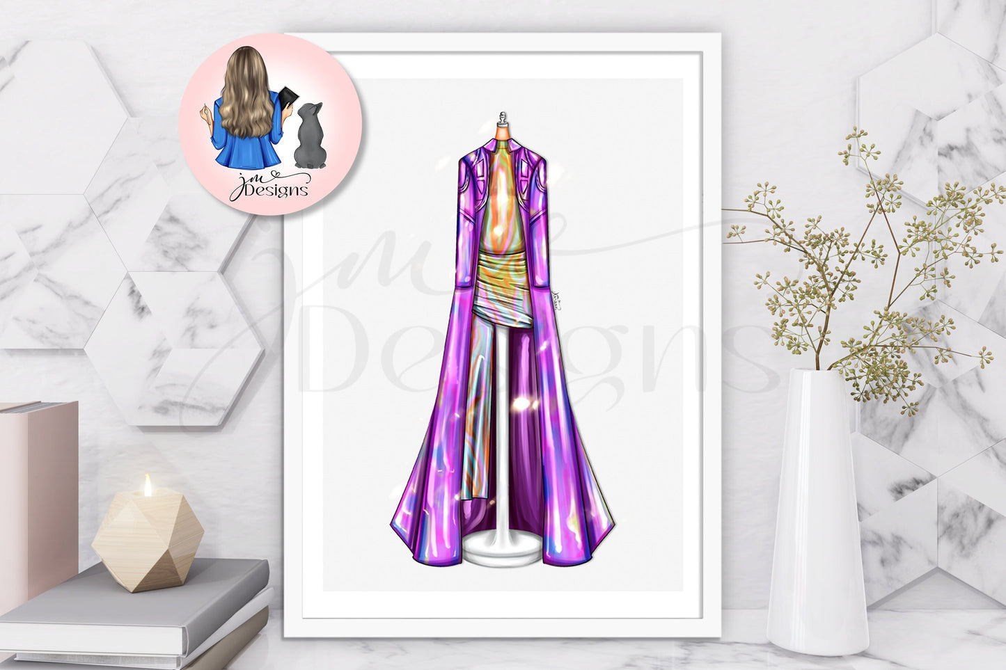 Purple Swirl Inspired Outfit Illustration
