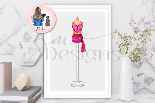 Bubblegum Pop Princess Lineup Art Print | Fashion Illustration Print | A4 & 5x7 Print | Concert Memorabilia Merch