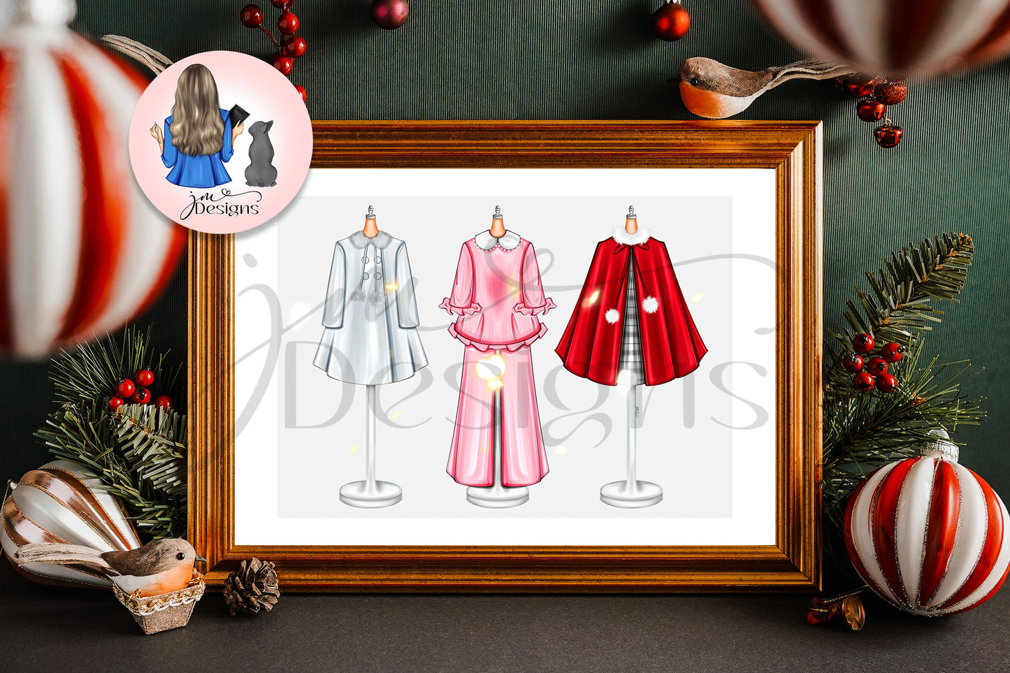 The Girl Who Loves Christmas | Festive Trendy Christmas Art Print Home Decoration Christmas Decoration | A4 & 5x7 Print Fashion Art
