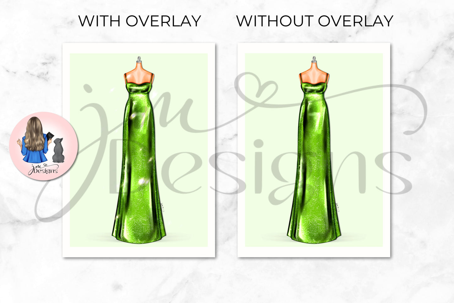 Green Shimmer Outfit Illustration | Fashion Illustration Print | A4 & 5x7 Merch Print