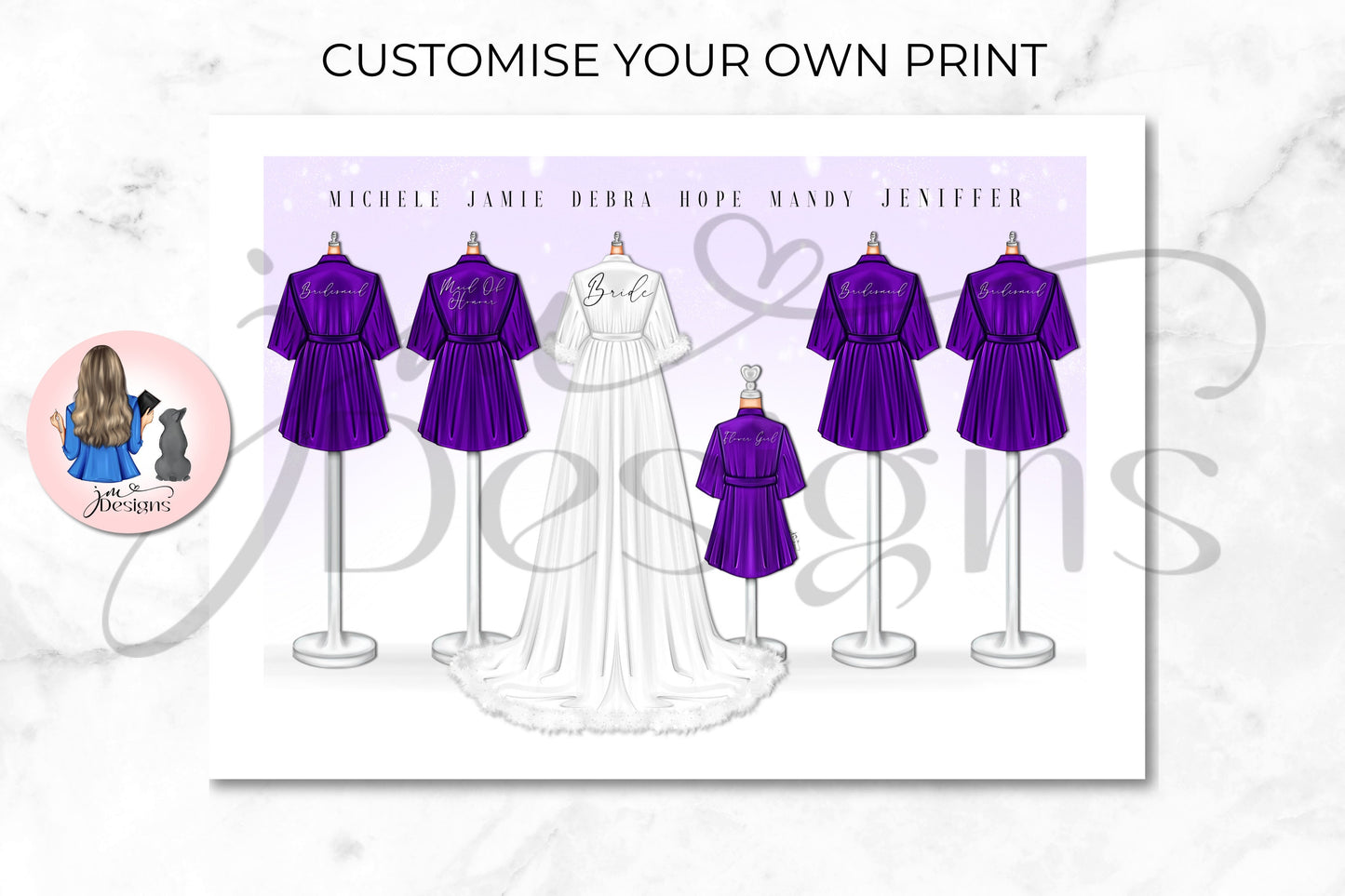 PERSONALISED Design Your Own Wedding Bridal Party Print