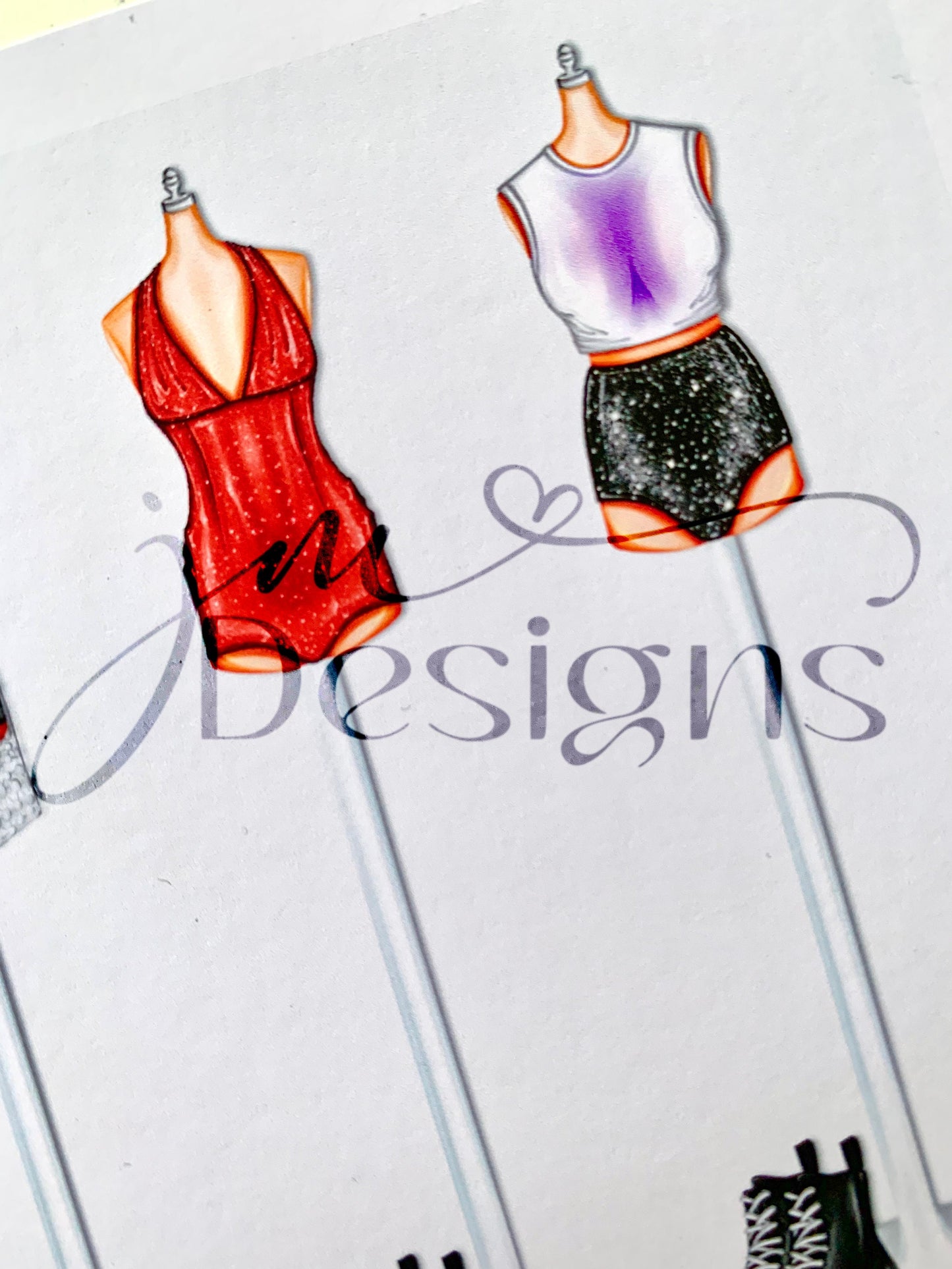 Purple Pop Rockstar Lineup Inspired Outifts A4 & 5x7 Art Print