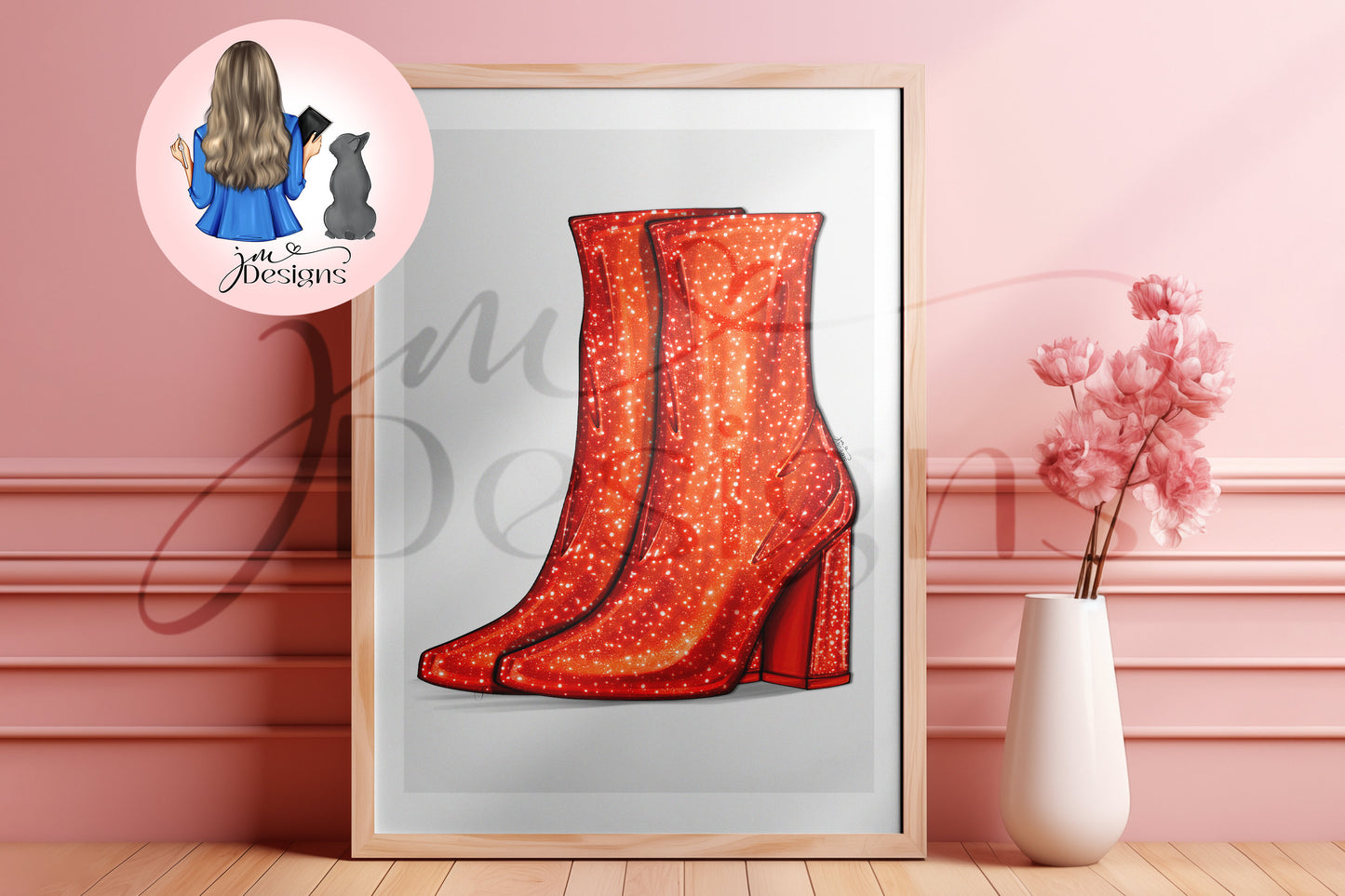 Glitzy 89 Boots Outfit Illustration | Fashion Illustration Print | A4 & 5x7 Print