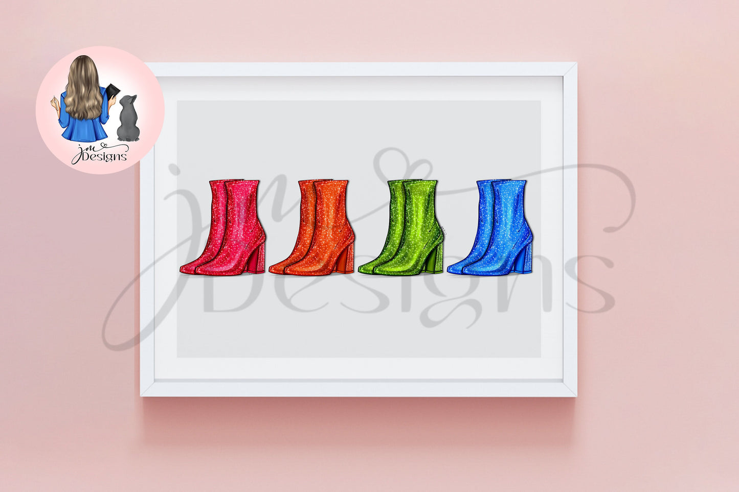 Glitzy 89 Boots Outfit Illustration | Fashion Illustration Print | A4 & 5x7 Print