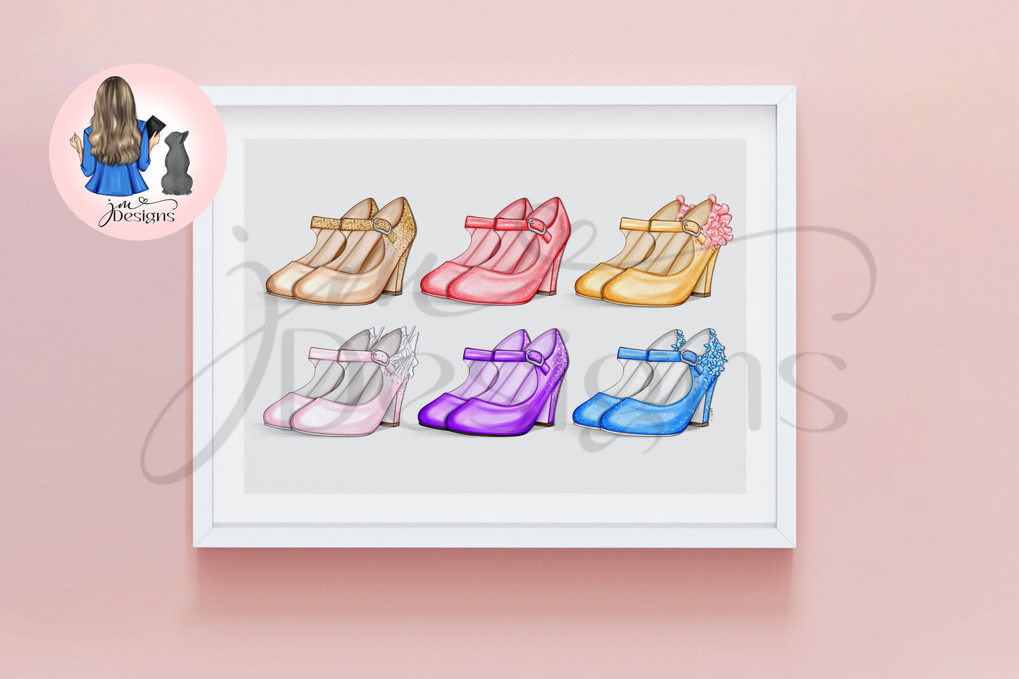 Enchanting Fairytale Heels Outfit Illustration | Fashion Illustration Print | A4 & 5x7 Print