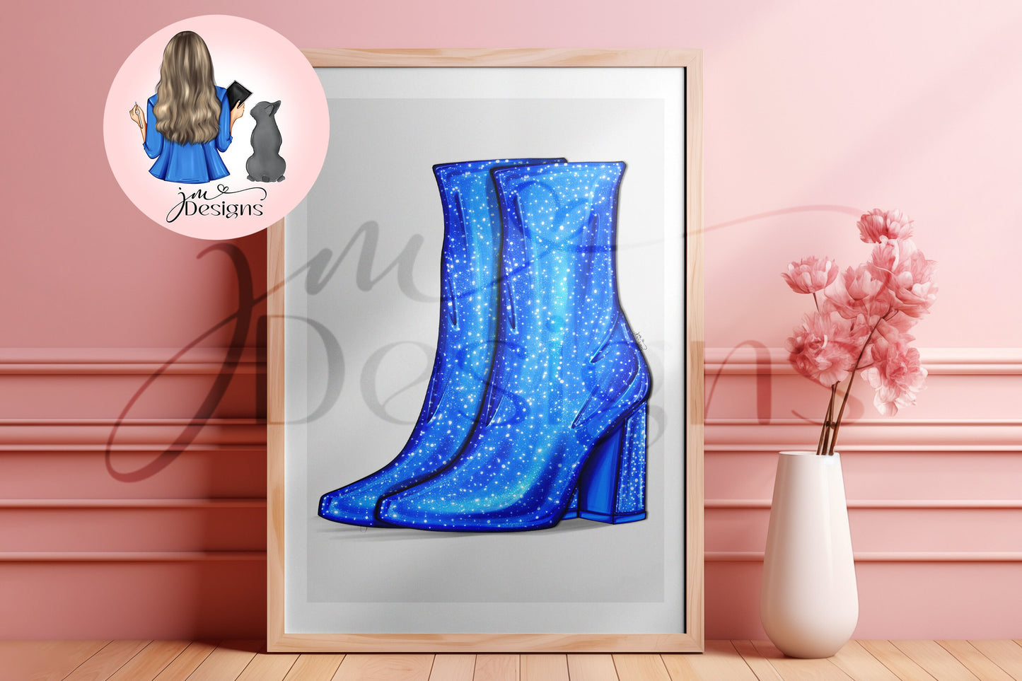 Glitzy 89 Boots Outfit Illustration | Fashion Illustration Print | A4 & 5x7 Print
