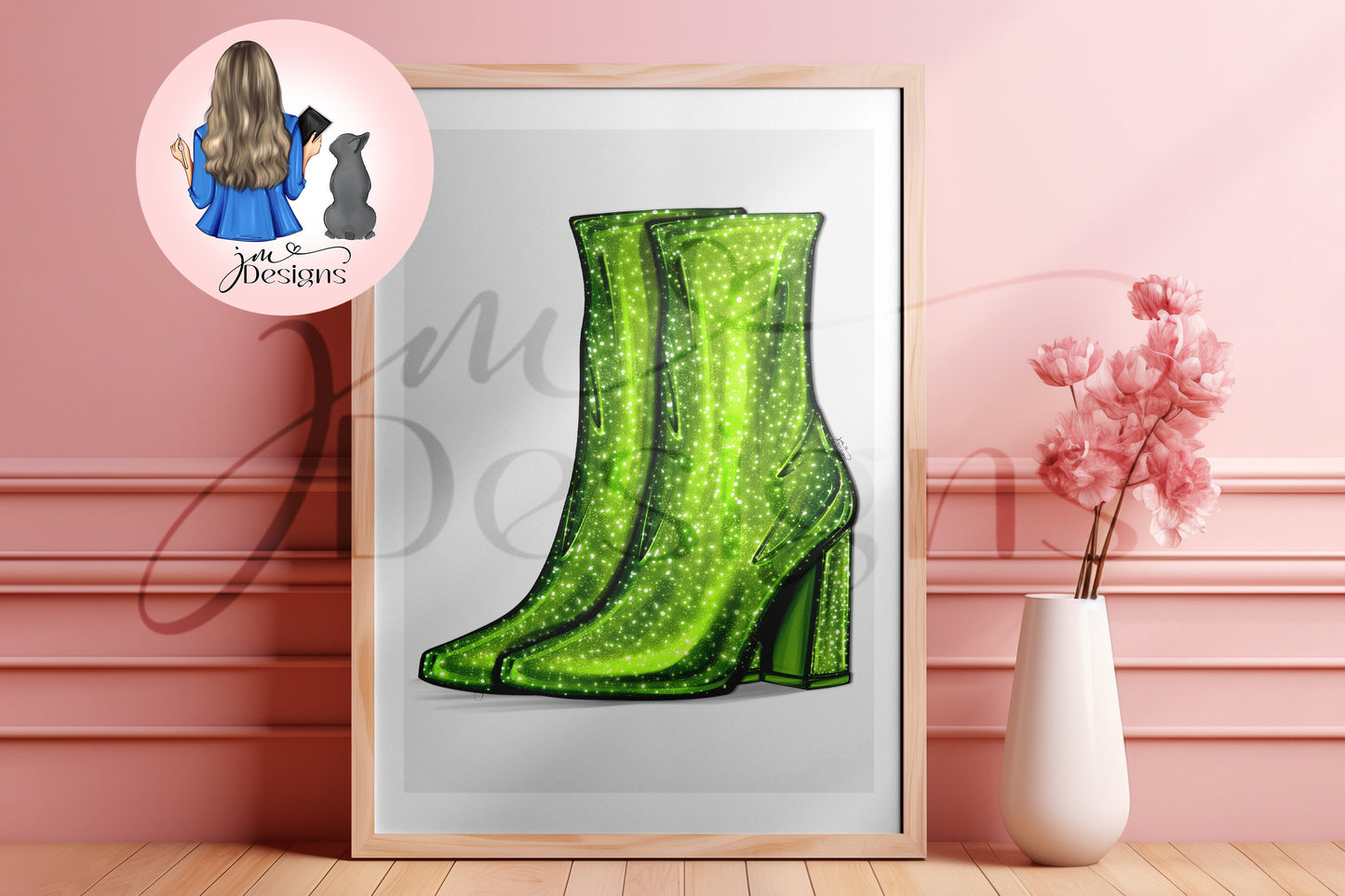 Glitzy 89 Boots Outfit Illustration | Fashion Illustration Print | A4 & 5x7 Print