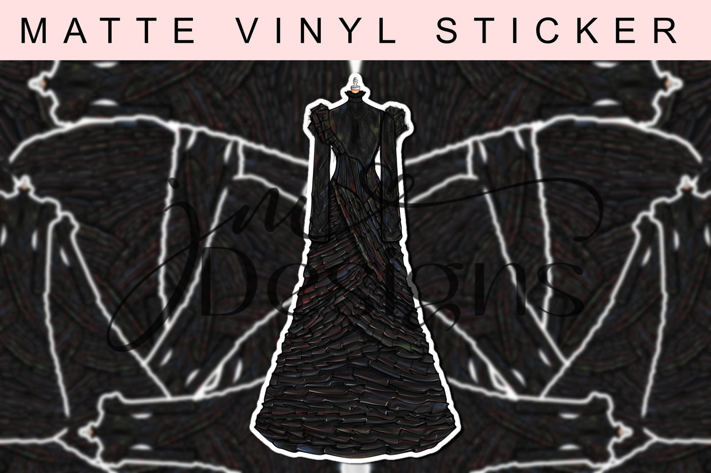The Green Witch Dress Matte Vinyl Sticker