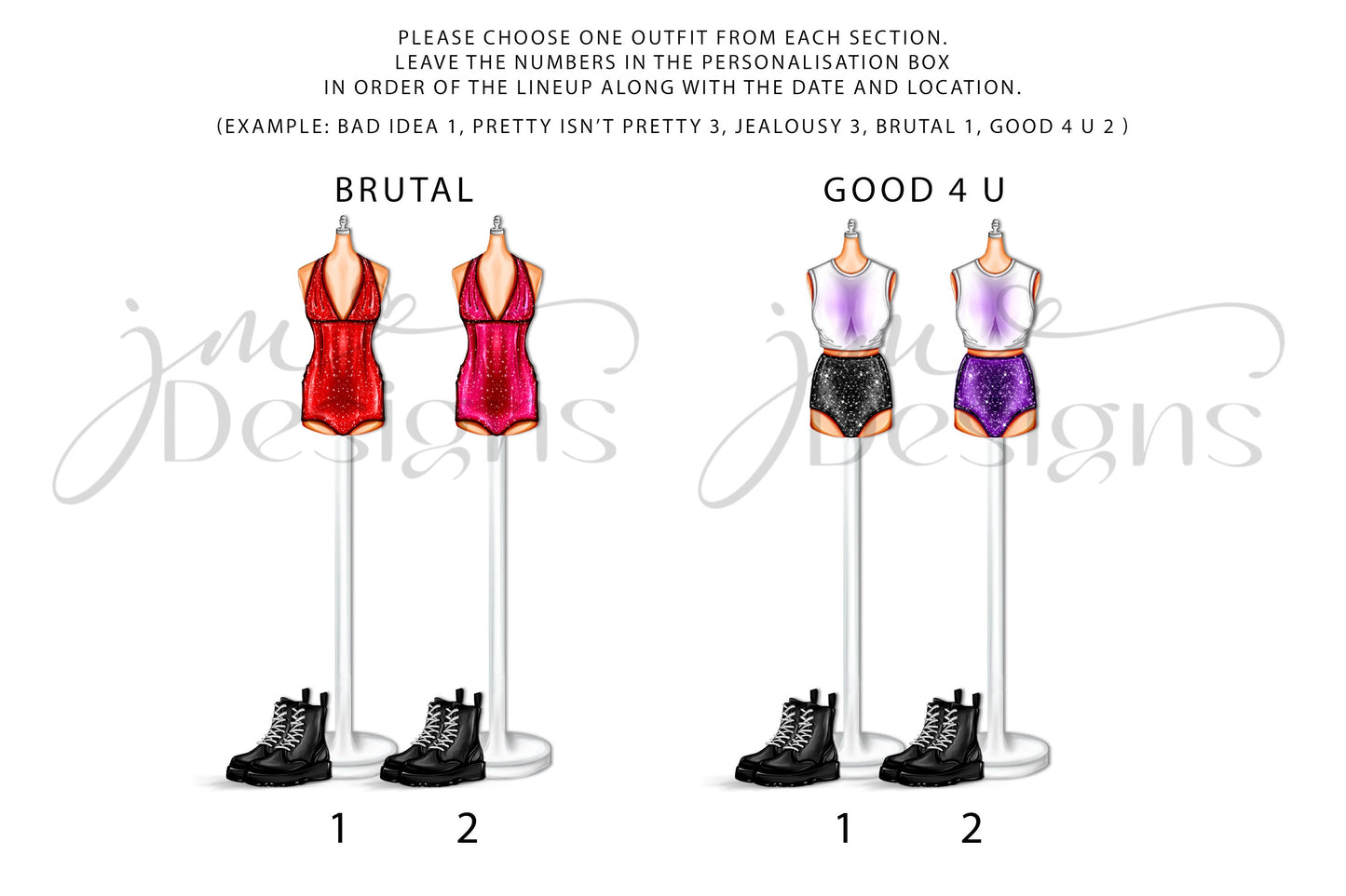 PERSONALISED CUSTOM Guts Olivia Purple Pop Rockstar Inspired Outifts