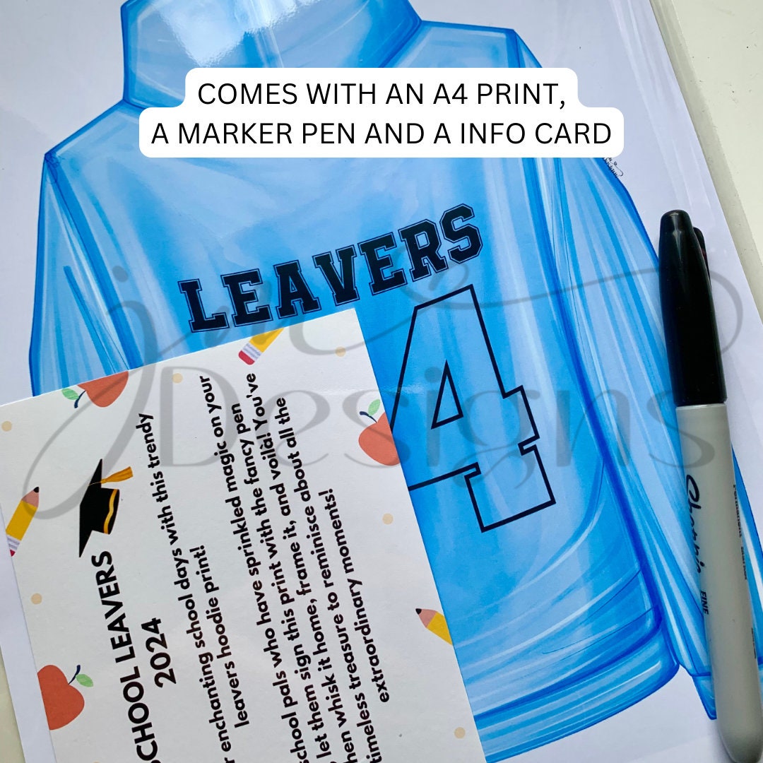 School Leavers Hoodie Print And Pen Set