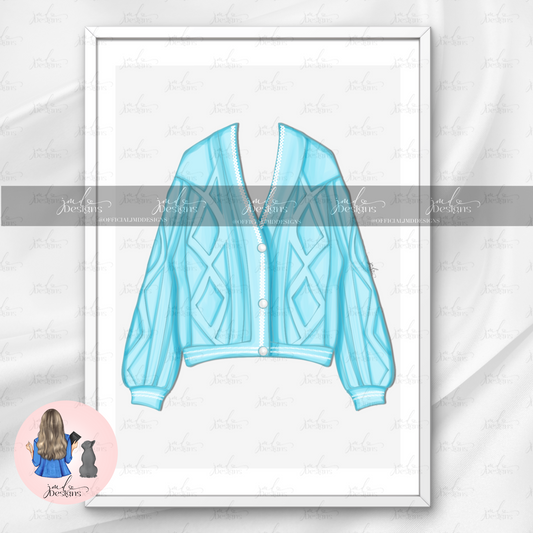 The Light Blue Cardigan Art Print
