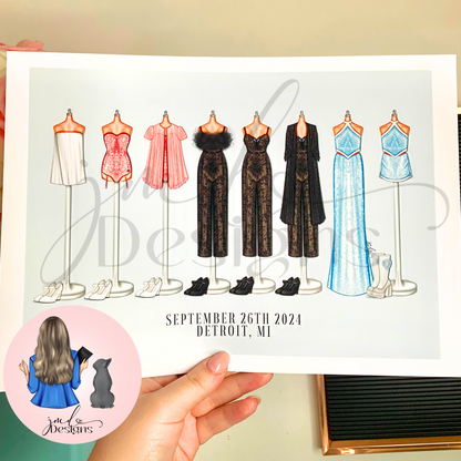 US & CANADA Personalised Sweet Pop Princess Concert Lineup Art Print