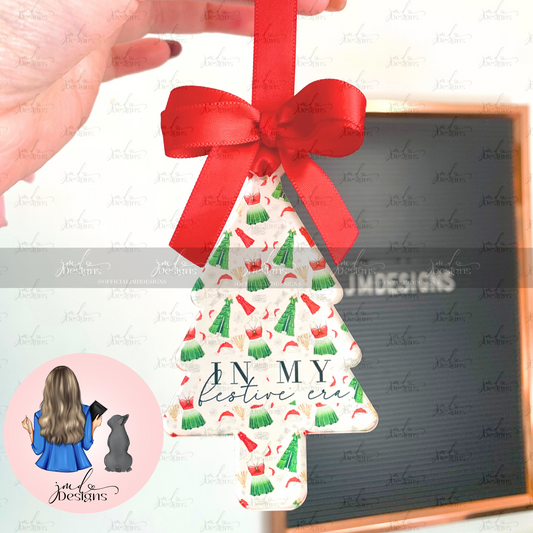 In My Festive Era Pattern Acrylic Tree Bauble