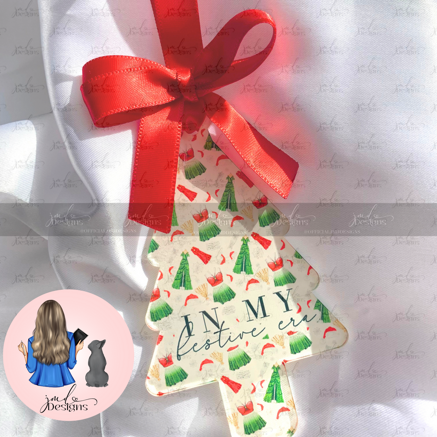 In My Festive Era Pattern Acrylic Tree Bauble