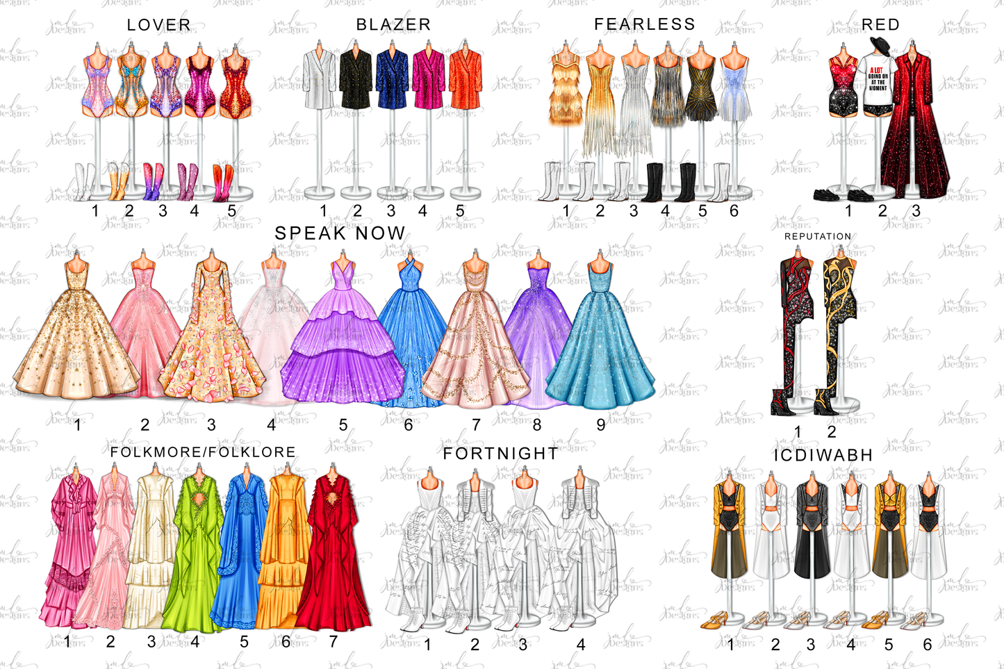 EUROPE & UK Personalised Custom Lineup Eras Of Fashion