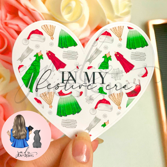 In My Festive Era Christmas Heart Matte Vinyl Sticker