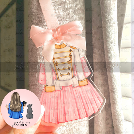 Pink Nutcracker Christmas Outfit Acrylic Bow Bauble