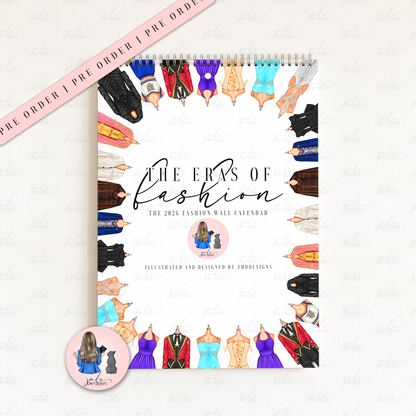 PRE ORDER 2026 Eras Of Fashion Wall Calendar | A4