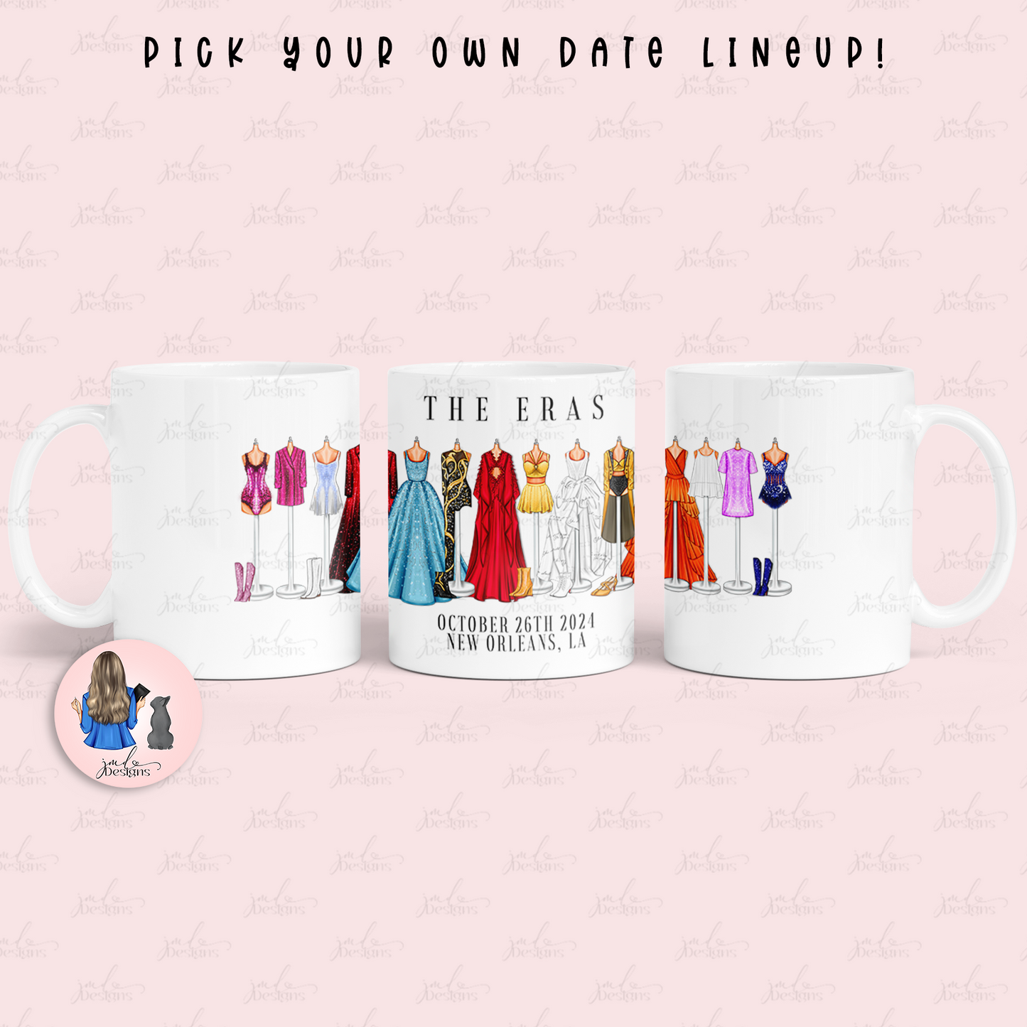 Personalised The Eras Of Fashion Lineup 11oz Mug Tea Coffee Mug Choose Your Own Date