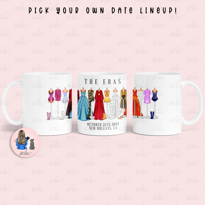 Personalised The Eras Of Fashion Lineup 11oz Mug Tea Coffee Mug Choose Your Own Date