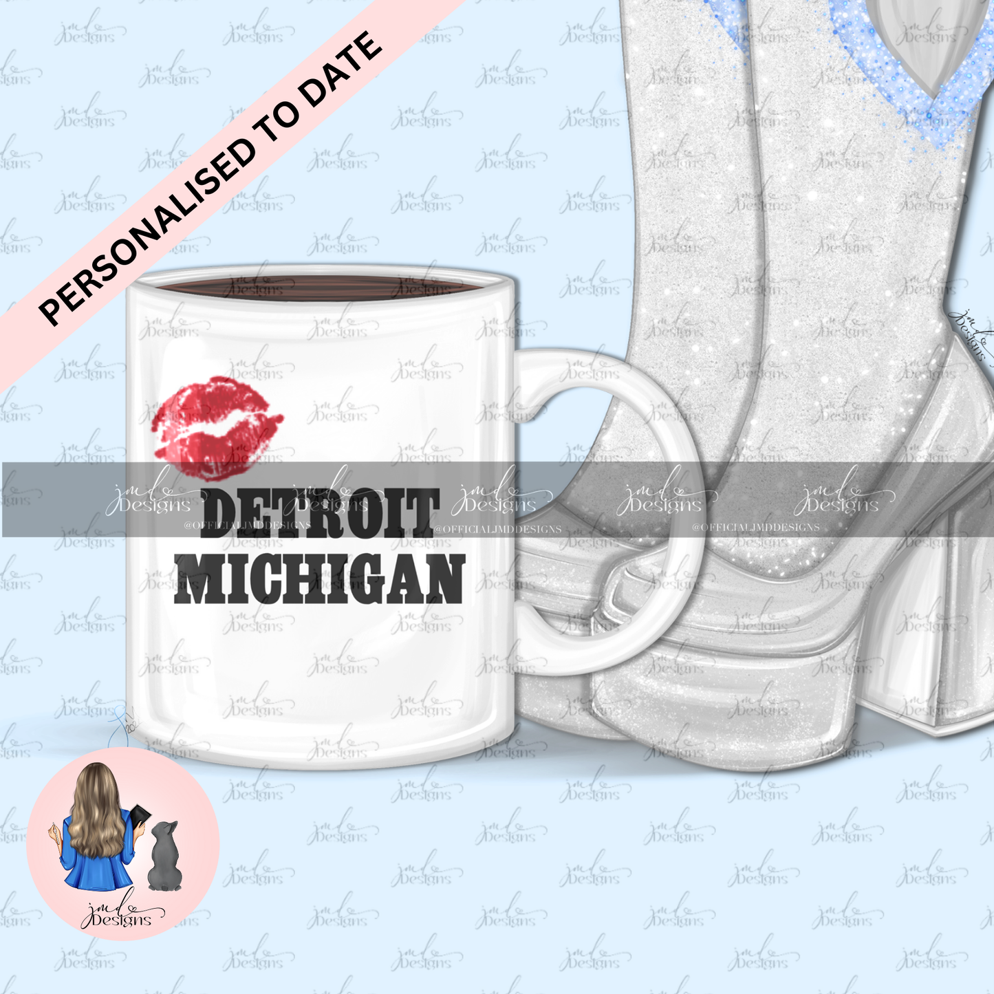 EUROPE Personalised Go Go Boots & Lipstick Mug Concert Art Print