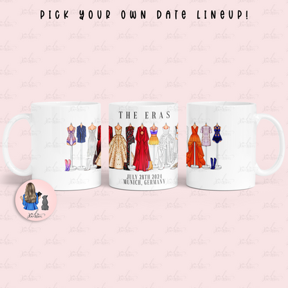 Personalised The Eras Of Fashion Lineup 11oz Mug Tea Coffee Mug Choose Your Own Date