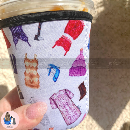 Eras Of Fashion Iced Coffee Cup Koozie Sleeve