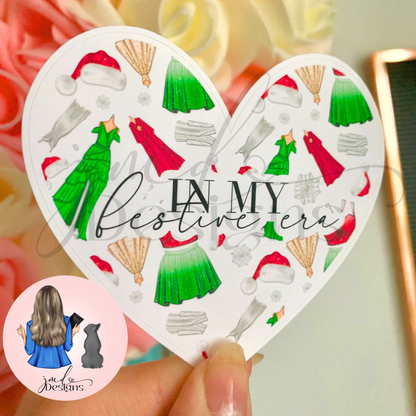 In My Festive Era Christmas Heart Matte Vinyl Sticker