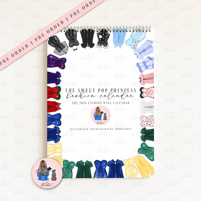 PRE ORDER 2026 The Sweet Pop Princess Fashion Wall Calendar | A4