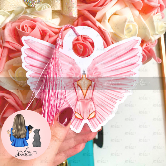 A Pink Angel Fashion Shape Bookmark With Pink Tassel