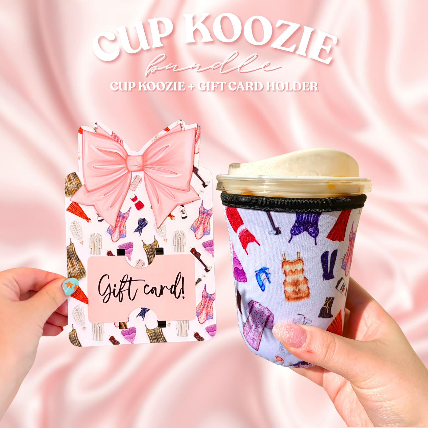 Eras of Fashion Cup Koozie Holder and Gift Card Holder Gift Set