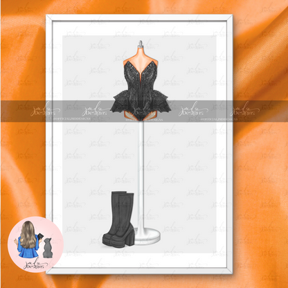 Spooky Bat Bodysuit Halloween Fashion Art Print