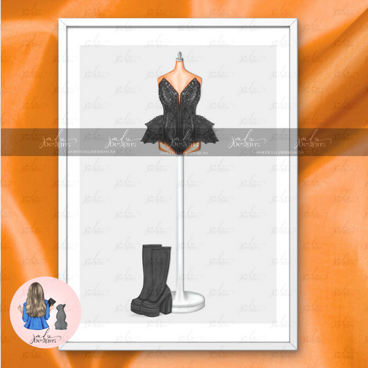 Spooky Bat Bodysuit Halloween Fashion Art Print