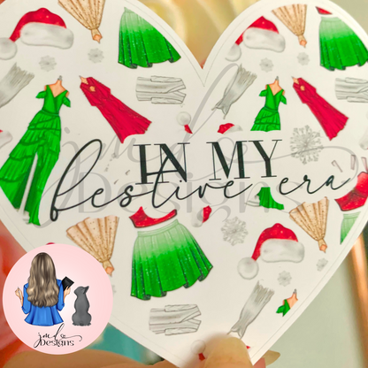 In My Festive Era Christmas Heart Matte Vinyl Sticker