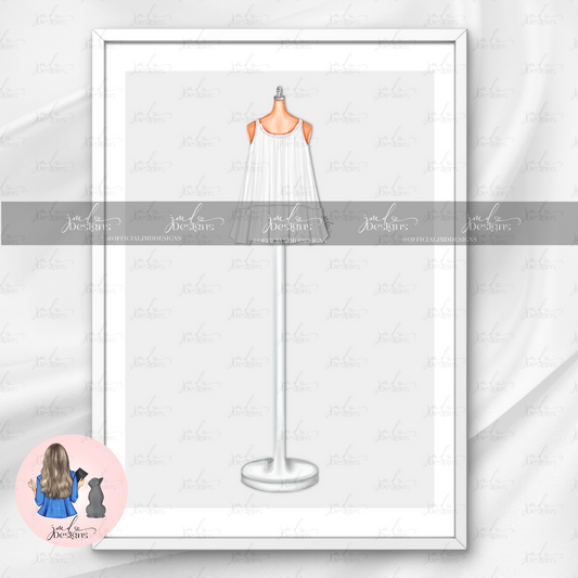Pop Princess White Flow Fashion Illustration Art Print