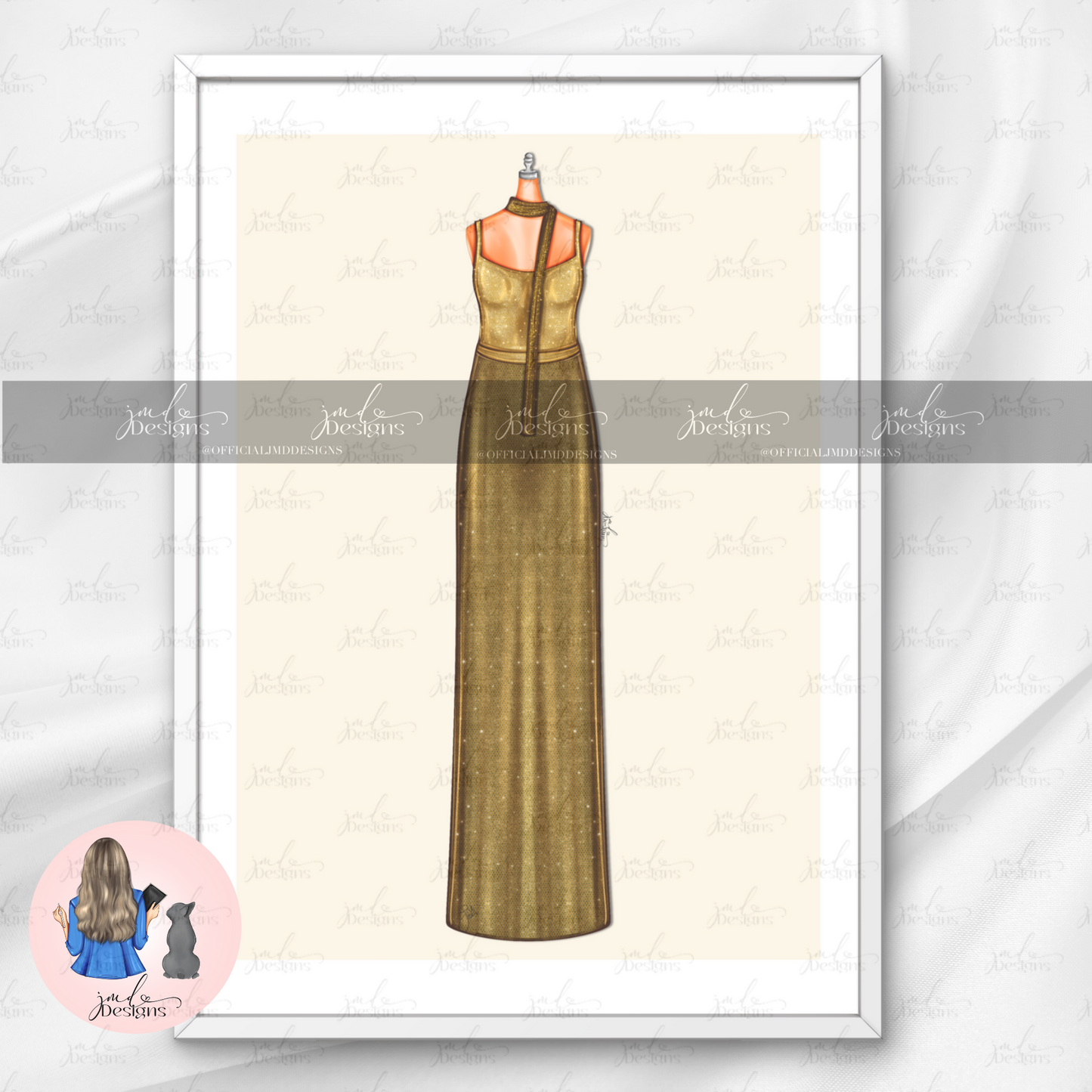 Gold Chains Fashion Illustration Art Print