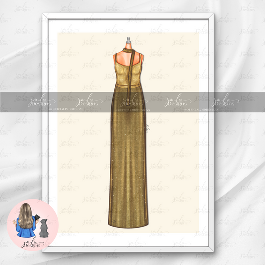 Gold Chains Fashion Illustration Art Print