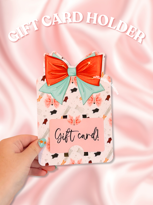 The Showgirl Patterned Gift Card Holder With Faux Bow | Cute Gift Card Holder Coffee Voucher Gift